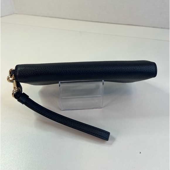 Coach Long Navy Blue Leather Zip Around Wallet w/ Wristlet strap - Picture 3 of 13